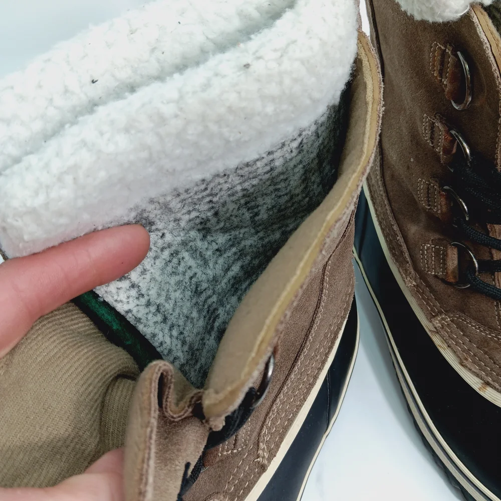 Men's Brown and Black Snow Boots
